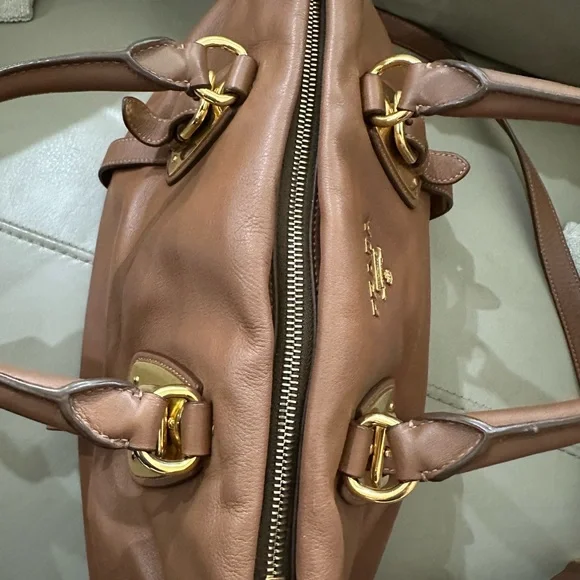 Prada Tan Leather Bag with Gold Details - Picture 12 of 12